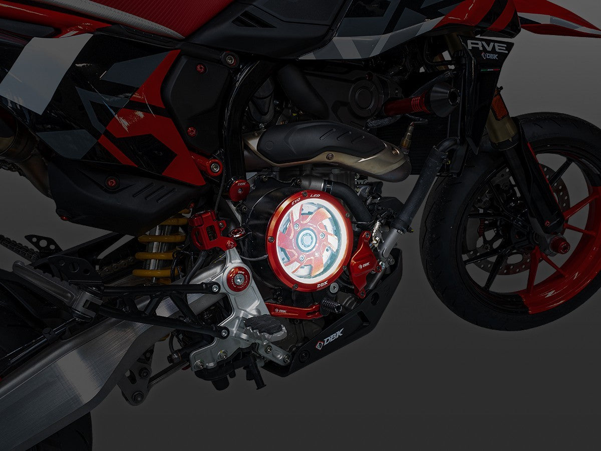 DBK Special Parts (Ducabike) EVO LED Clear Wet Clutch Cover for the Hypermotard 698 Mono