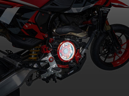 DBK Special Parts (Ducabike) EVO LED Clear Wet Clutch Cover for the Hypermotard 698 Mono