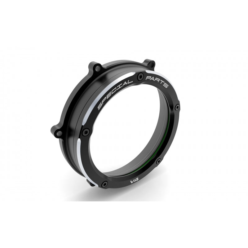 DBK Special Parts (Ducabike) Dual Color Clear Wet Clutch Cover for the Ducati Panigale / Streetfighter / Multistrada / Diavel V4