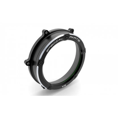 DBK Special Parts (Ducabike) Dual Color Clear Wet Clutch Cover for the Ducati Panigale / Streetfighter / Multistrada / Diavel V4