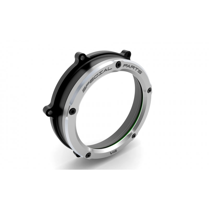DBK Special Parts (Ducabike) Dual Color Clear Wet Clutch Cover for the Ducati Panigale / Streetfighter / Multistrada / Diavel V4