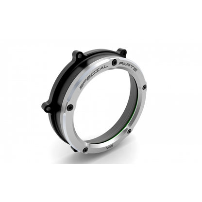DBK Special Parts (Ducabike) Dual Color Clear Wet Clutch Cover for the Ducati Panigale / Streetfighter / Multistrada / Diavel V4