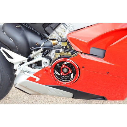 DBK Special Parts (Ducabike) Dual Color Clear Wet Clutch Cover for the Ducati Panigale / Streetfighter / Multistrada / Diavel V4