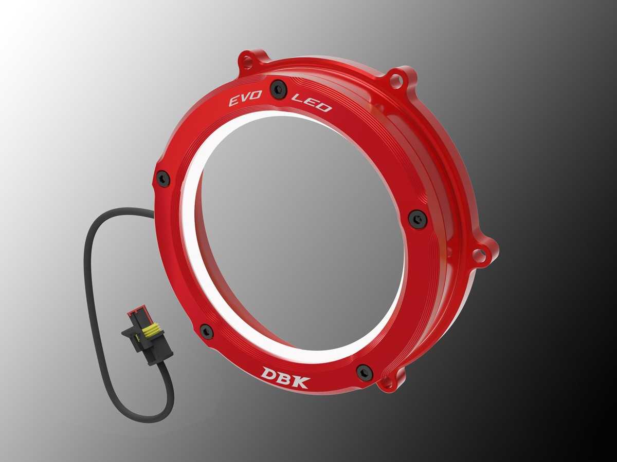 DBK Special Parts (Ducabike) EVO LED Dual Color Clear Wet Clutch Cover for the Ducati Panigale / Streetfighter / Multistrada / Diavel V4