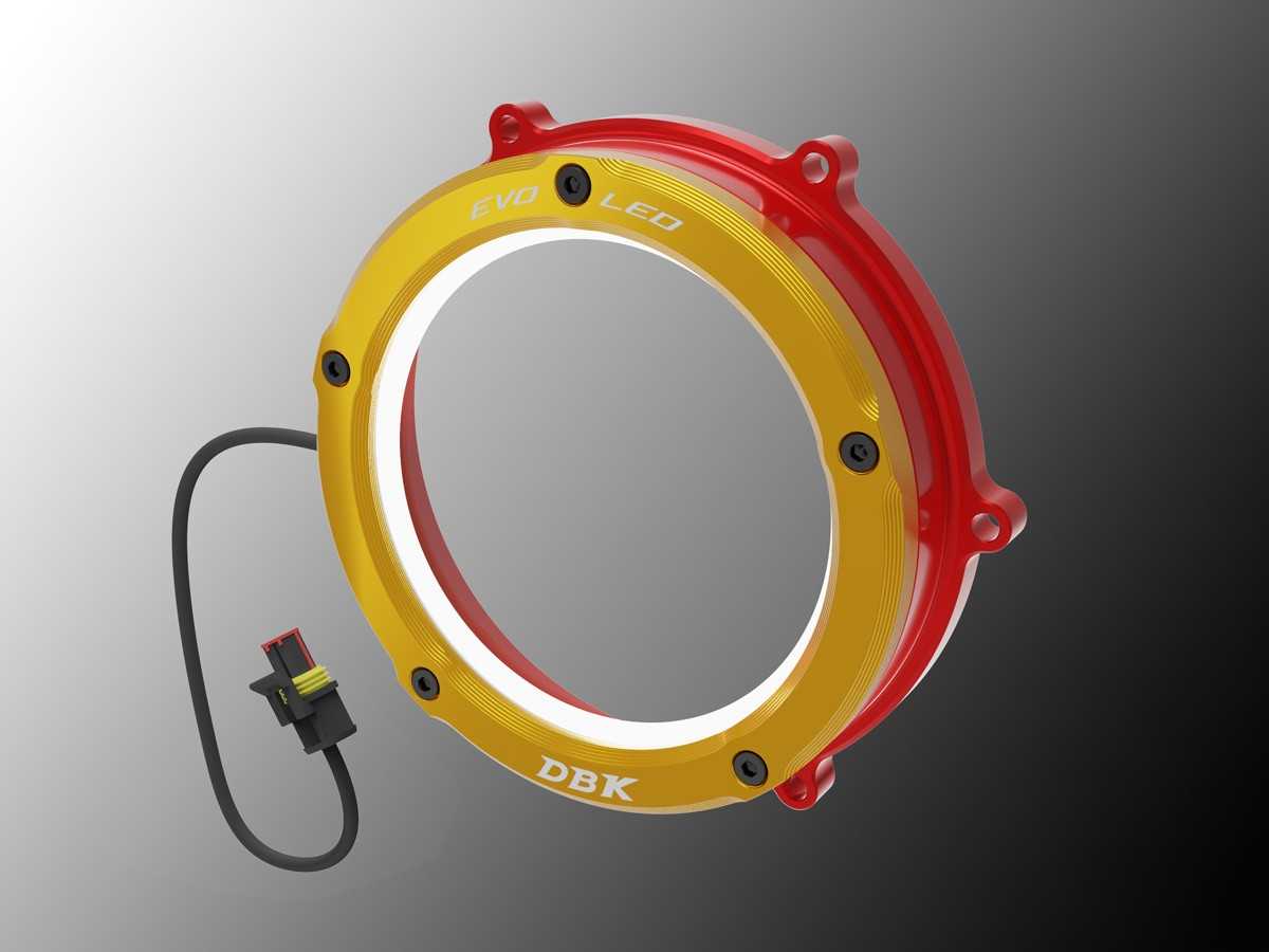 DBK Special Parts (Ducabike) EVO LED Dual Color Clear Wet Clutch Cover for the Ducati Panigale / Streetfighter / Multistrada / Diavel V4