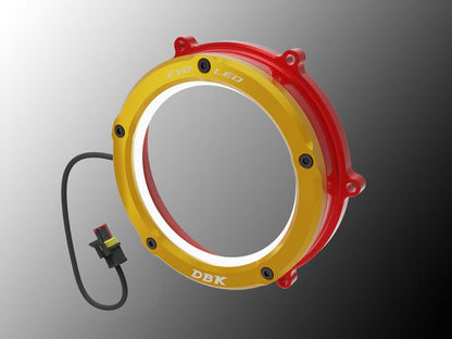 DBK Special Parts (Ducabike) EVO LED Dual Color Clear Wet Clutch Cover for the Ducati Panigale / Streetfighter / Multistrada / Diavel V4