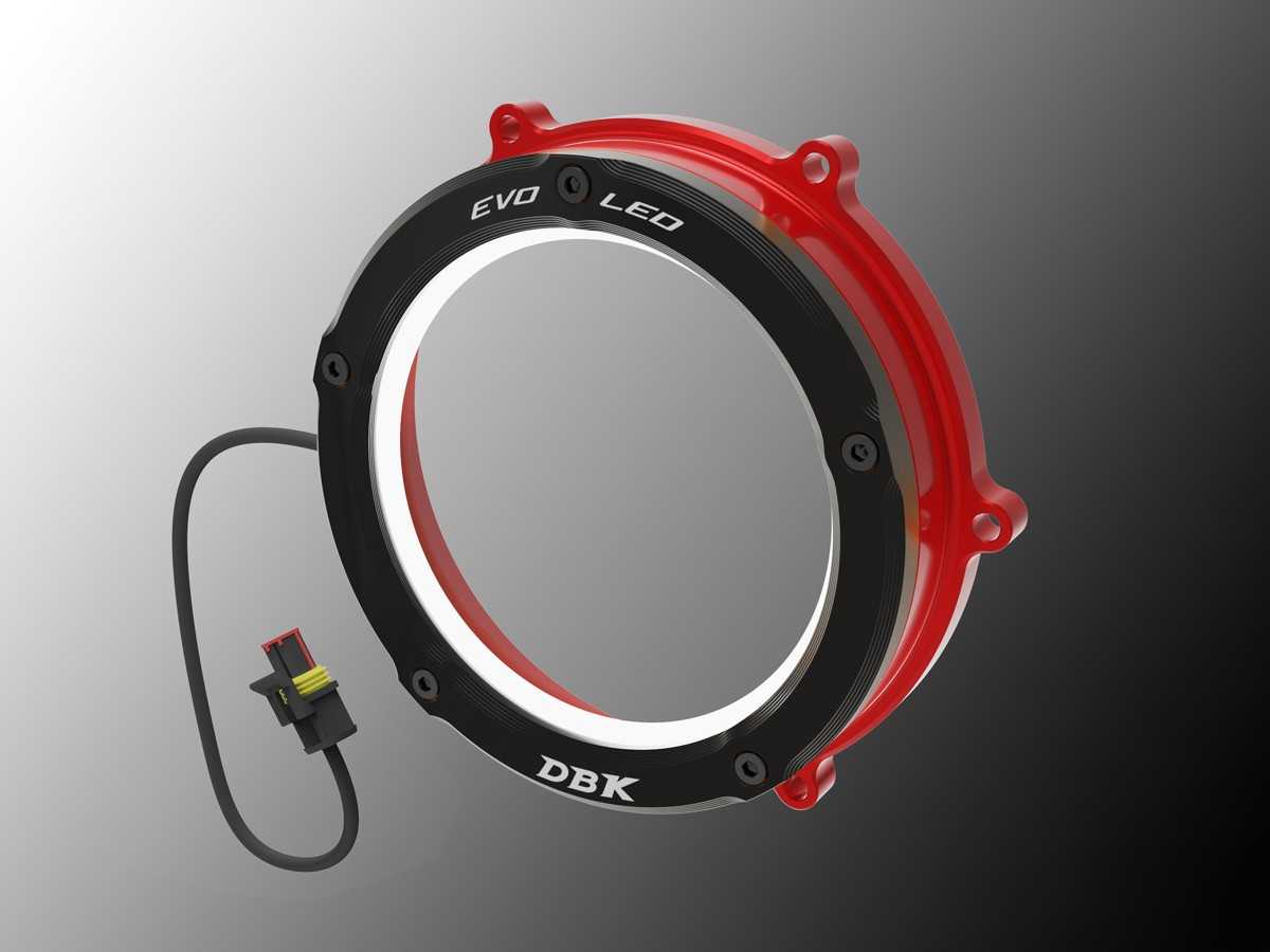 DBK Special Parts (Ducabike) EVO LED Dual Color Clear Wet Clutch Cover for the Ducati Panigale / Streetfighter / Multistrada / Diavel V4