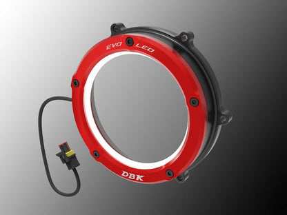 DBK Special Parts (Ducabike) EVO LED Dual Color Clear Wet Clutch Cover for the Ducati Panigale 1299/1199/959  Superleggera (and 899 too with modification)