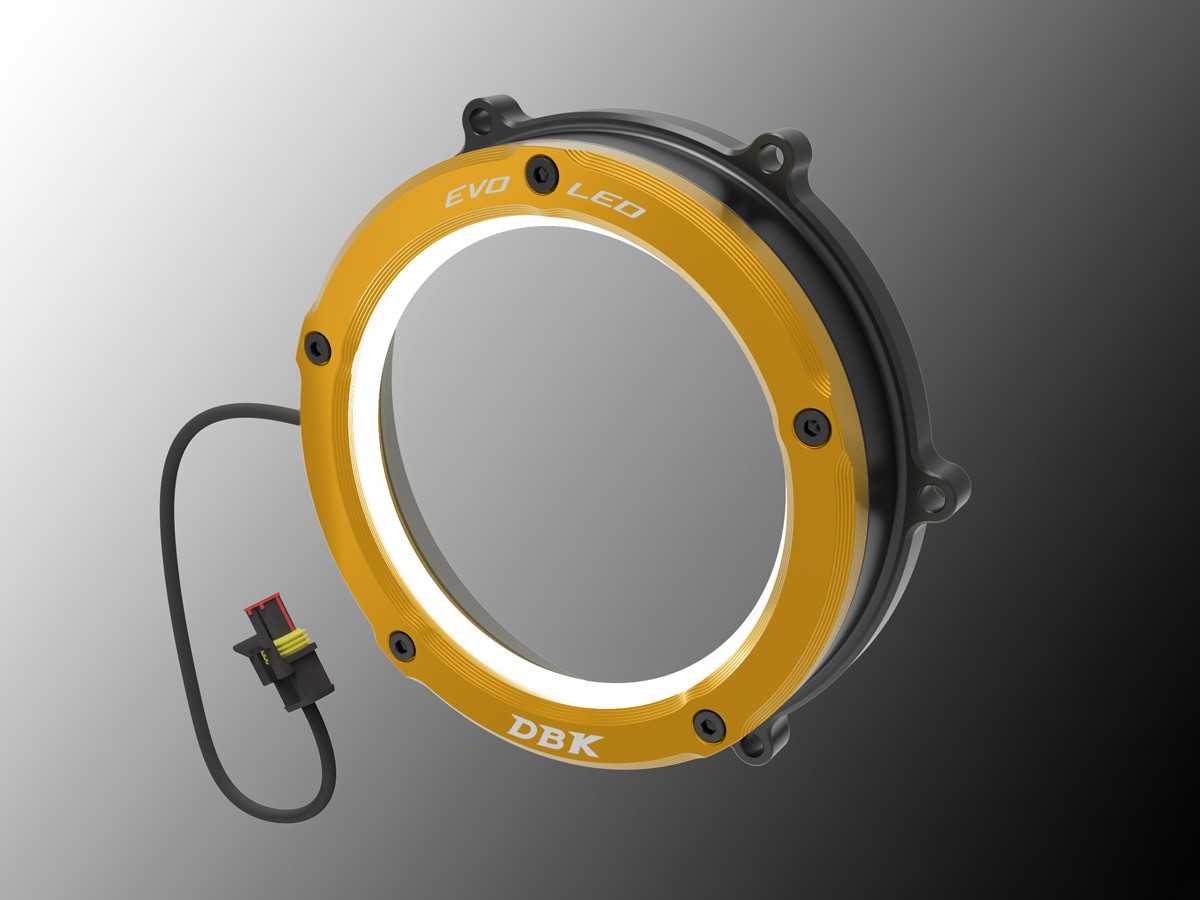 DBK Special Parts (Ducabike) EVO LED Dual Color Clear Wet Clutch Cover for the Ducati Panigale / Streetfighter / Multistrada / Diavel V4