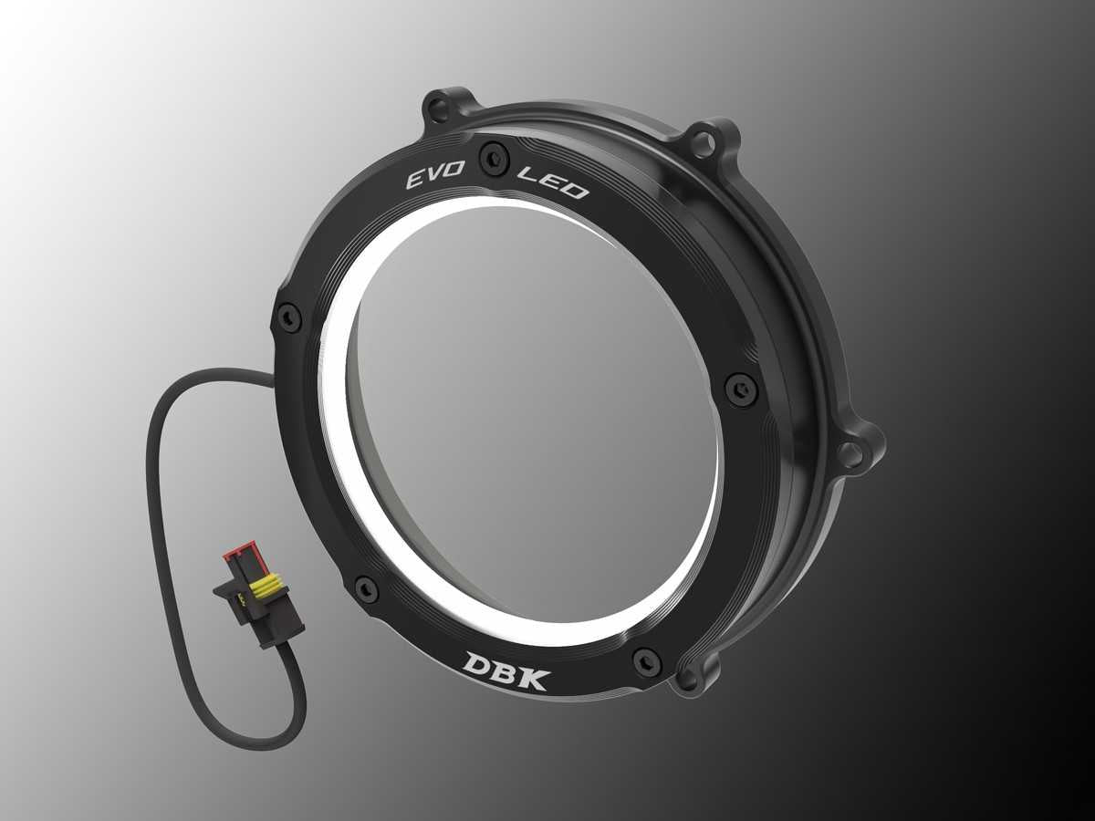 DBK Special Parts (Ducabike) EVO LED Dual Color Clear Wet Clutch Cover for the Ducati Panigale 1299/1199/959  Superleggera (and 899 too with modification)