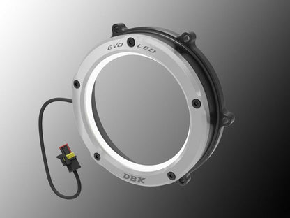 DBK Special Parts (Ducabike) EVO LED Dual Color Clear Wet Clutch Cover for the Ducati Panigale 1299/1199/959  Superleggera (and 899 too with modification)