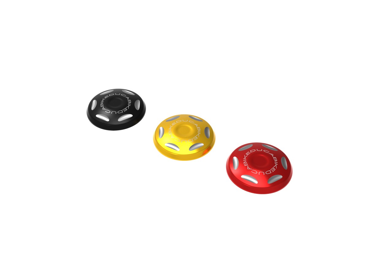 DBK Special Parts (Ducabike) Contrast Cut Shock Reservoir Cap for the Ducati Panigale 899 / 959 / 1199 / 1299 / V2, Streetfighter V2, and XDiavel/S