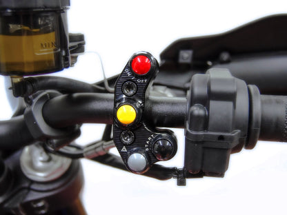 DBK Special Parts (Ducabike) 4 Button Billet Run / Stop / Start Switch For Brembo OE, RCS, and Performance Technology Master Cylinders - 2019+ Monster 1200/821, Scrambler 1100/800, Hypermotard 950 and 2017+ Supersport