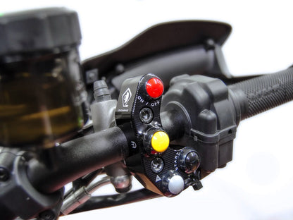 DBK Special Parts (Ducabike) 4 Button Billet Run / Stop / Start Switch For Brembo OE, RCS, and Performance Technology Master Cylinders - 2019+ Monster 1200/821, Scrambler 1100/800, Hypermotard 950 and 2017+ Supersport