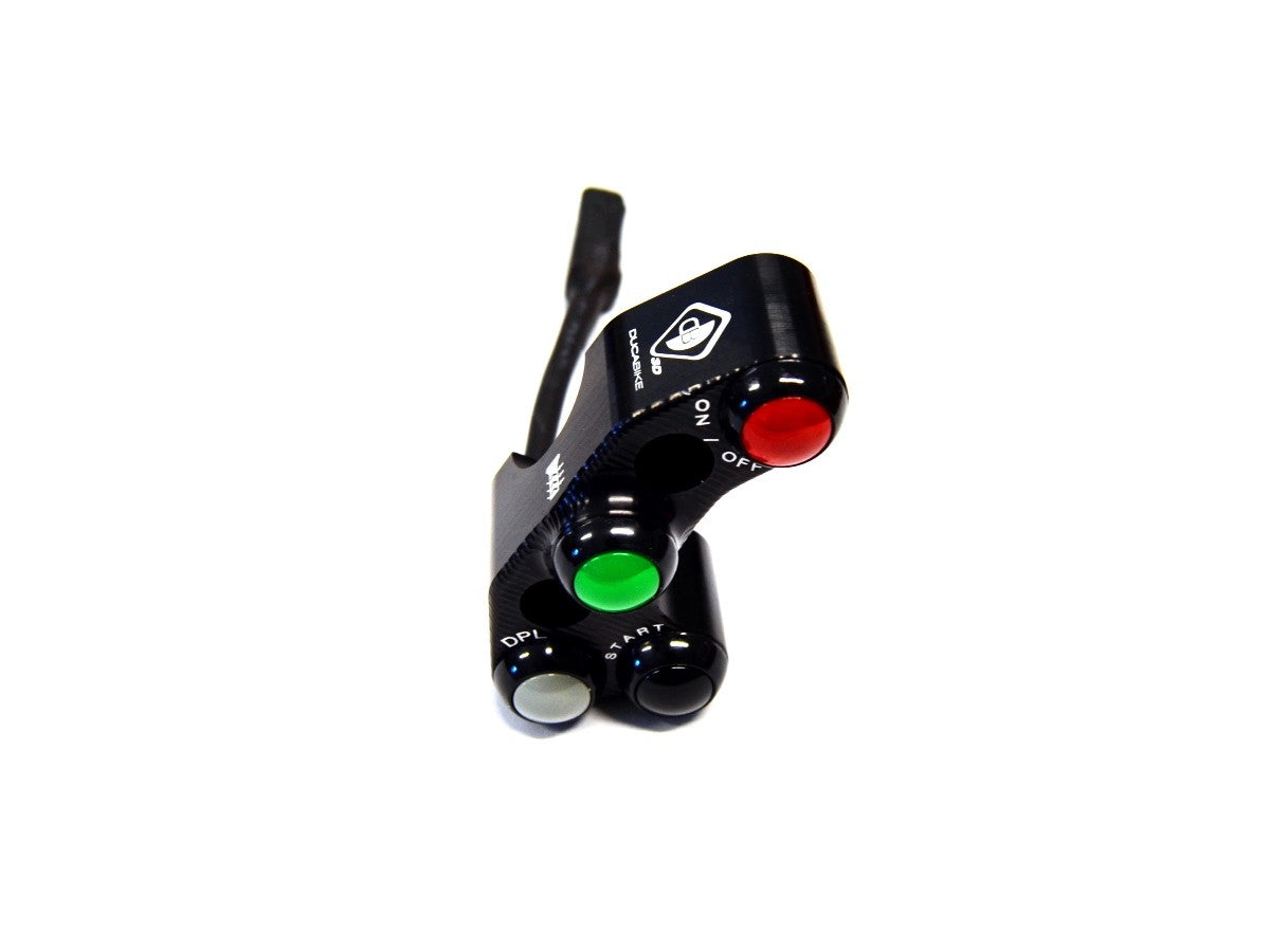 DBK Special Parts (Ducabike) 4 button Billet Run / Stop / Start Switch for Streetfighter V4 for Brembo OE, RCS, and Performance Technology Master Cylinders