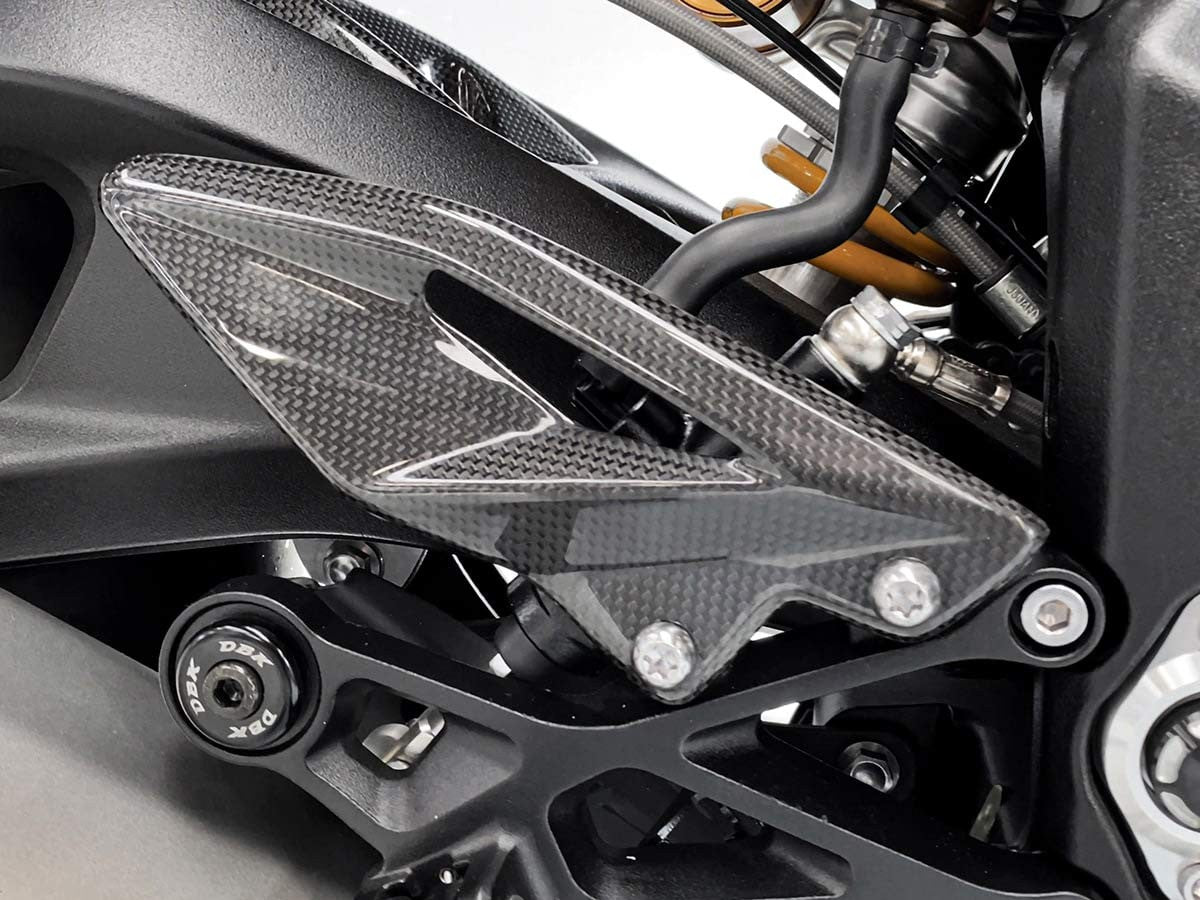 DBK Special Parts (Ducabike) Carbon Fiber Heel Guards for Triumph Street Triple 765 S/R/RS