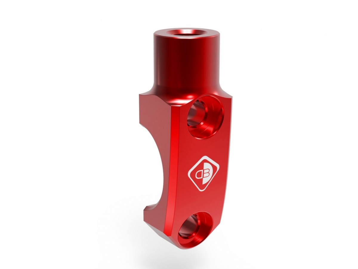 DBK Special Parts (Ducabike) Mirror Mount Handlebar Clamp for Brembo Semi-radial, RCS, and Performance Technology Master Cylinders - M10x1.25 - Left Hand Thread