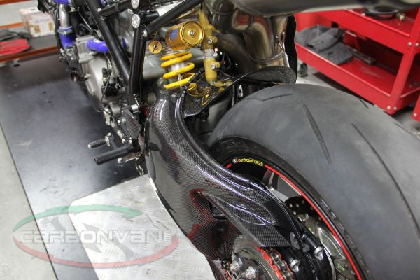 CARBONVANI - DUCATI 848 / 1098 & 1198 CARBON FIBER SBK SWINGARM COVER (2007-13)