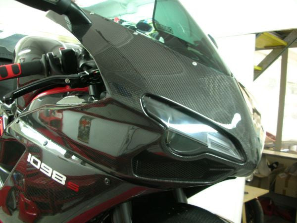 CARBONVANI - DUCATI 848 / 1098 & 1198 CARBON FIBER HEADLIGHT FAIRING - ROAD VERSION (2007-13)