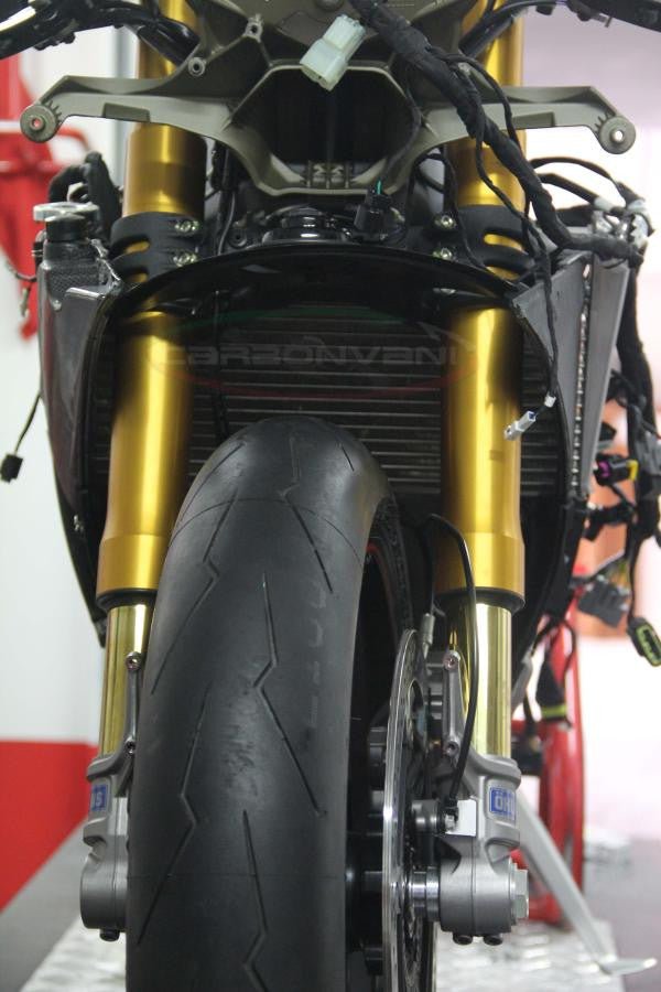 CARBONVANI - DUCATI 959 PANIGALE CARBON FIBER OIL COOLER TIP W/ LIQUID TANK AND DEFLECTORS