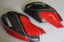 CARBONVANI - DUCATI MONSTER M696 / M796 / M1100 CARBON FIBER LH FUEL TANK SIDE PANEL WITH FRAME AND MESH RED INVERNIZZI