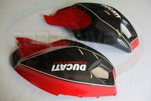 CARBONVANI - DUCATI MONSTER M696 / M796 / M1100 CARBON FIBER RH FUEL TANK SIDE PANEL WITH FRAME AND MESH RED INVERNIZZI