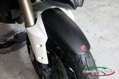 CARBONVANI - DUCATI MULTISTRADA 1200 CARBON FIBER FRONT MUDGUARD / WHITE for 2010-2014