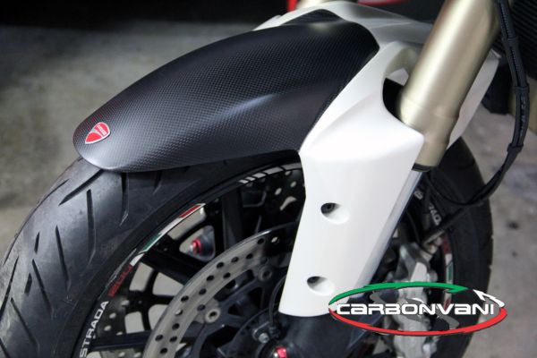 CARBONVANI - DUCATI MULTISTRADA 1200 CARBON FIBER FRONT MUDGUARD / WHITE for 2010-2014