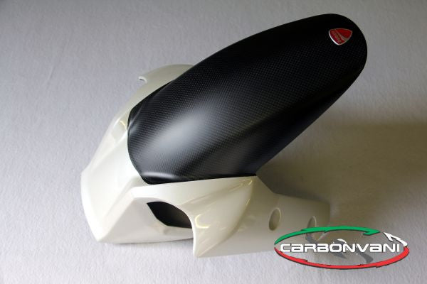 CARBONVANI - DUCATI MULTISTRADA 1200 CARBON FIBER FRONT MUDGUARD / WHITE for 2010-2014