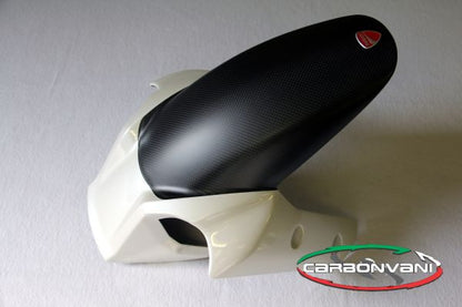 CARBONVANI - DUCATI MULTISTRADA 1200 CARBON FIBER FRONT MUDGUARD / WHITE for 2010-2014