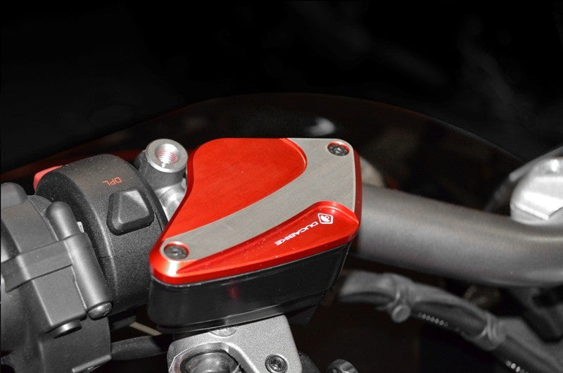 DBK Special Parts (Ducabike) Tri Blade Contrast Cut Front Brake & Clutch Reservoir Caps for the Ducati Diavel / XDiavel