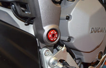 DBK Special Parts (Ducabike) Contrast Cut Billet Main Frame Caps (Swing arm pivot) for the Ducati Monster 1200 / 821, Supersport, and Scrambler Desert Sled