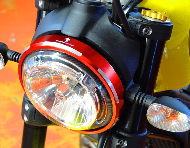 DBK Special Parts (Ducabike) Billet Aluminum Headlight Trim Ring for the Ducati Scrambler