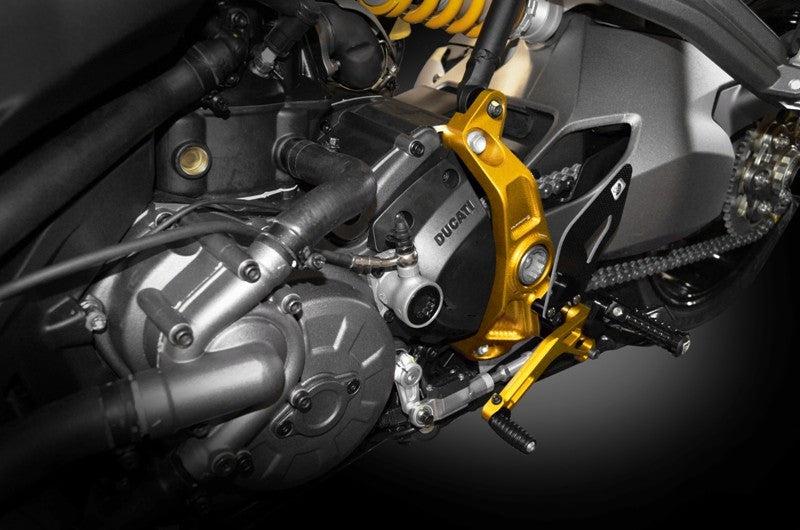 DBK Special Parts (Ducabike) Adjustable Rider Rearsets for the 2017+ Ducati Monster 1200 / S, 2018+ 821, and Supersport