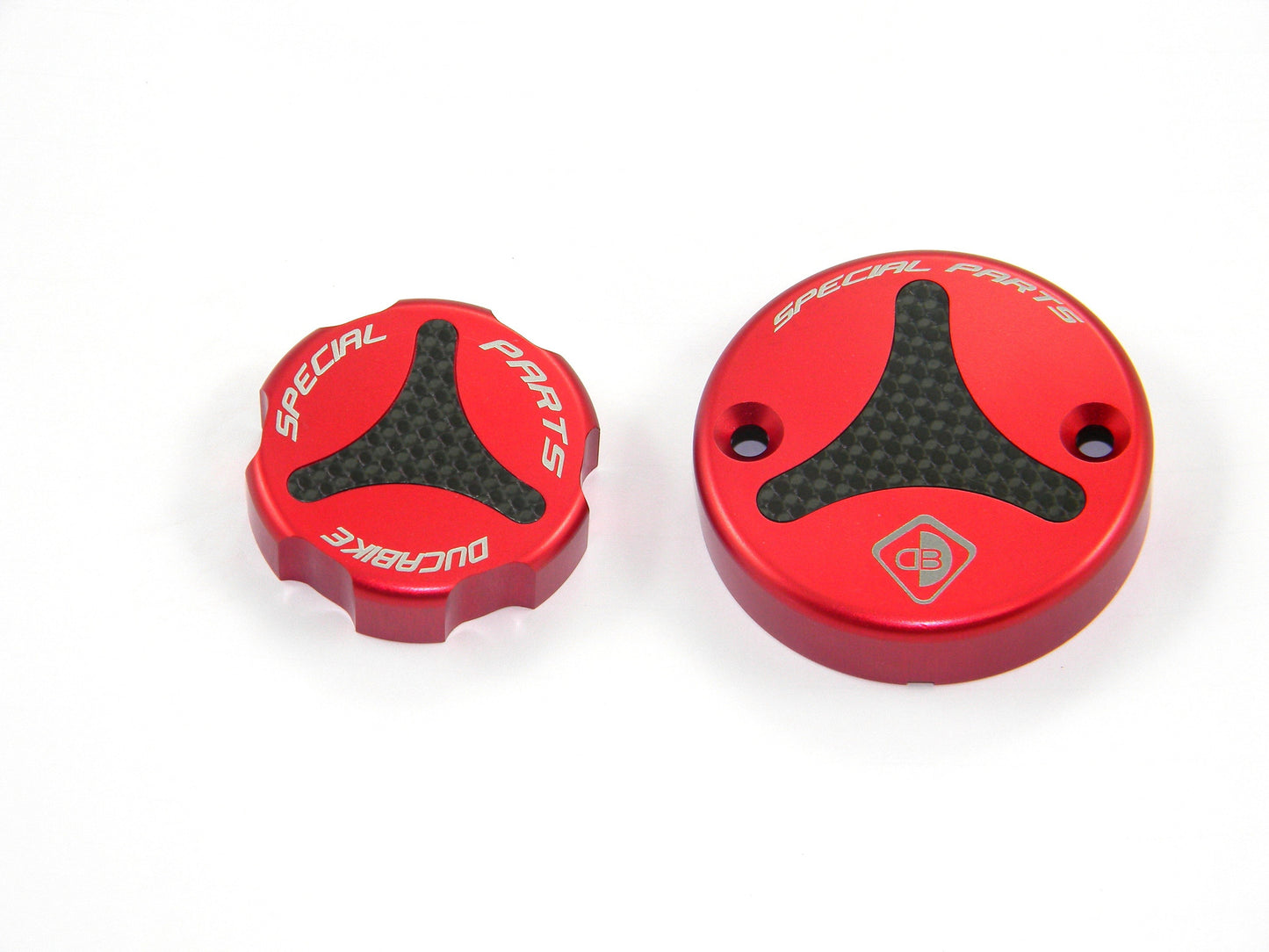 DBK Special Parts (Ducabike) Billet Front Brake & Clutch Reservoir Caps for Brembo and Performance Technology Reservoirs