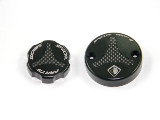 DBK Special Parts (Ducabike) Billet Front Brake & Clutch Reservoir Caps for Brembo and Performance Technology Reservoirs