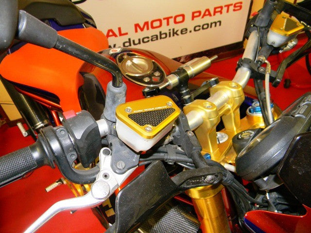 DBK Special Parts (Ducabike) Billet Front Brake & Clutch Reservoir Caps for the Ducati GT 1000  Multistrada 1000  ST3/ST4S  and Streetfighter/S