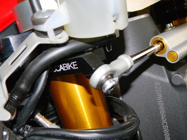 DBK Special Parts (Ducabike) Steering Damper Mount for the Ducati Panigale 1299 / 1199 / 959 / 899 and V2 with 53mm diameter Ohlins or Showa Forks