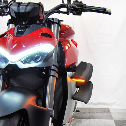New Rage Cycles (NRC) Winglet Front Turn Signals for the Ducati Streetfighter V4 / V2