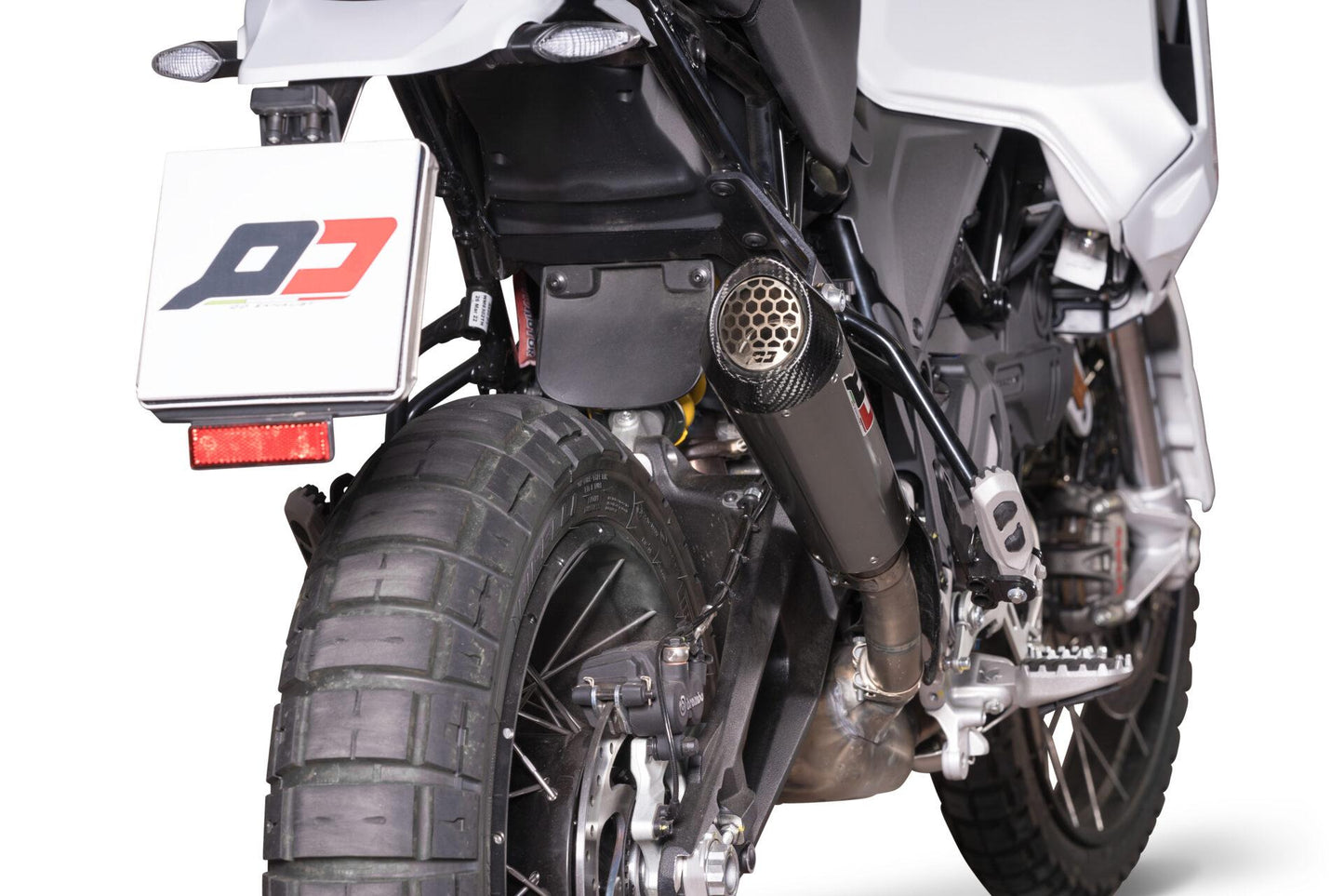 QD Exhaust Tri-cone Titanium/Carbon Slip-on Exhaust for the Ducati DesertX