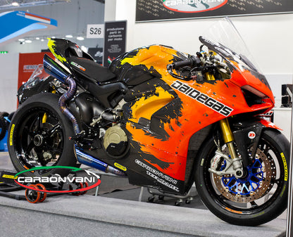 Carbonvani - Ducati Panigale V4 / S / Speciale "DAIDEGAS" Design Carbon Fiber Full Fairing Kit - ROAD VERSION (11 pieces!!)