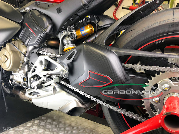 Carbonvani - Ducati Panigale V4 / S / R / Speciale Carbon Fiber Swingarm Guard - DP Version