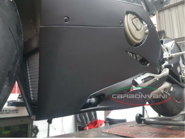 Carbonvani - Ducati Panigale V4 / S / R / Speciale Carbon Fiber Belly Pan For Akrapovic Exhaust
