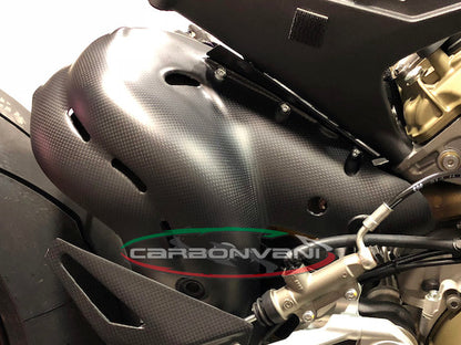 Carbonvani - Ducati Panigale / Streetfighter V4 / S / Speciale Carbon Fiber Exhaust Collector Guard Kit (OE Euro 4 Exhaust)