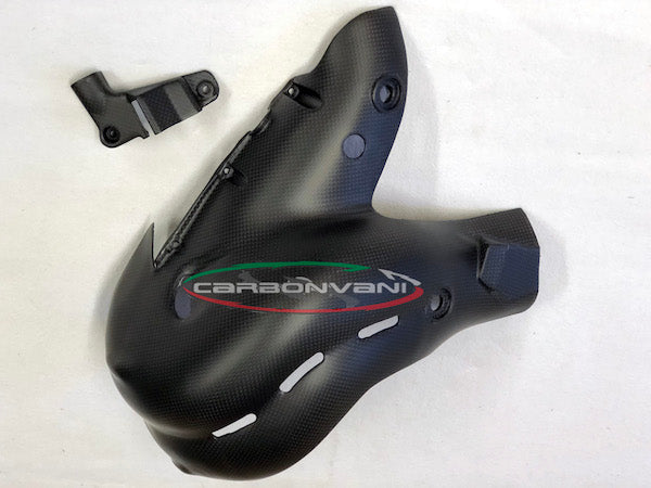 Carbonvani - Ducati Panigale / Streetfighter V4 / S / Speciale Carbon Fiber Exhaust Collector Guard Kit (OE Euro 4 Exhaust)