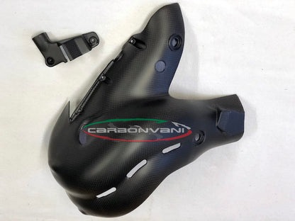 Carbonvani - Ducati Panigale / Streetfighter V4 / S / Speciale Carbon Fiber Exhaust Collector Guard Kit (OE Euro 4 Exhaust)
