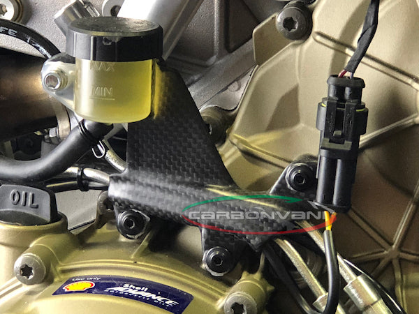 Carbonvani - Ducati Panigale V4 / S / R / Speciale (18-21 and Some Streetfighter with Clear or Dry Clutch Carbon Fiber Rear Reservoir Mount up to 2022)