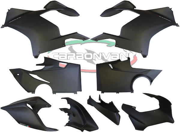 Carbonvani - Ducati Panigale V4 R / 2020+ V4 / S Carbon Fiber Full Fairing Kit with Winglets -R STYLE DECALS - ROAD VERSION (10 pieces)