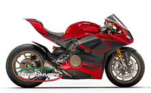 Carbonvani - Ducati Panigale V4 R / 2020+ V4 / S "RED-ONE" Design Carbon Fiber Full Fairing Kit with Winglets - ROAD VERSION (10 pieces)