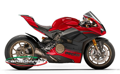 Carbonvani - Ducati Panigale V4 R / 2020+ V4 / S "RED" Design Carbon Fiber Full Fairing Kit with Winglets - ROAD VERSION (10 pieces)